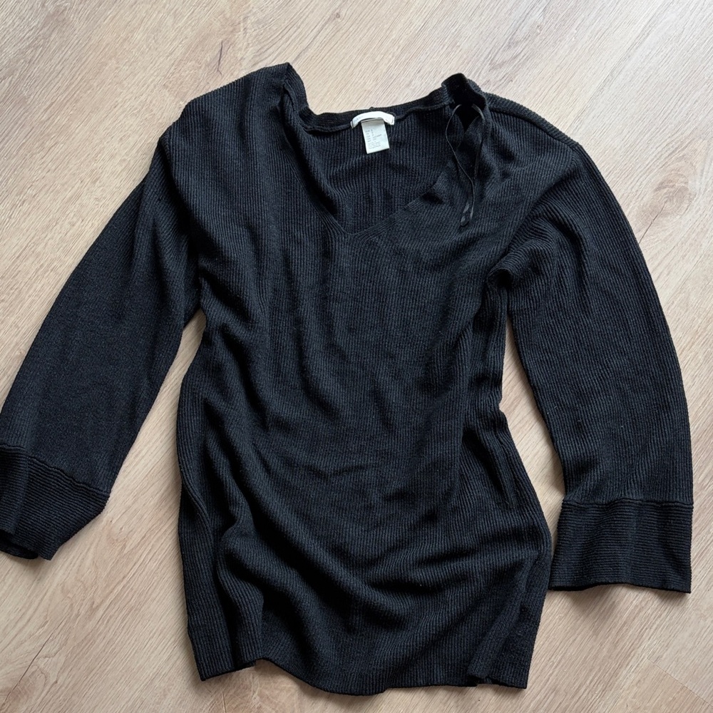 H&M Charcoal Ribbed Knit Sweater